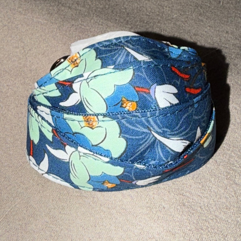 Vera Bradley Wide Lanyard Floral Bursts Blue Teal White Cotton 28181-X59 NWT